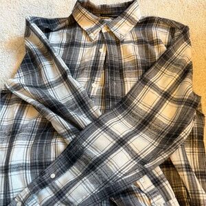 Brandy Melville Navy Plaid Shirt, OS